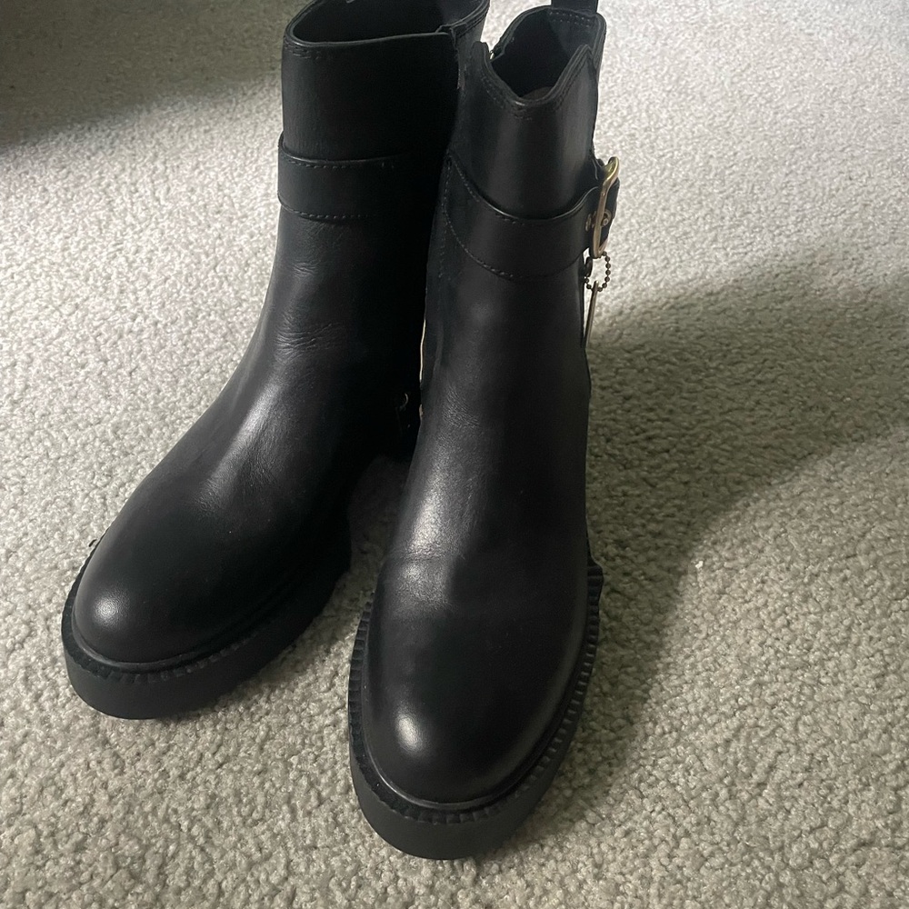 Coach Black Ankle Booties with Sleek Design